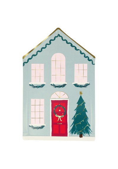 Meri Meri - Festive House Plates - Kutlama Evi Tabak 8'li