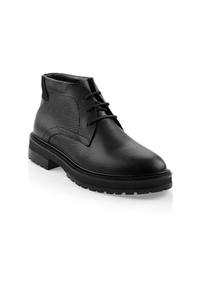 Bambi Siyah Hakiki Deri Erkek Bot & Bootie E02594401540 Siyah