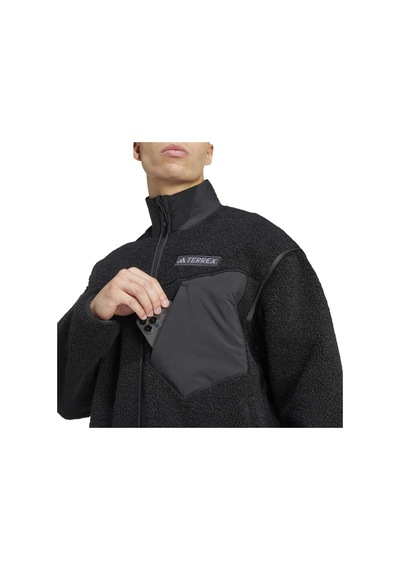 Black Adidas Erkek Koşu - Yürüyüş Sweatshirt Xpl Pile Fl Jkt Iz4995 Siyah