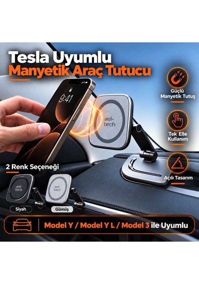 Tesla Model Y/model Y L/model 3 Uyumlu Gri Telefon Tutucu