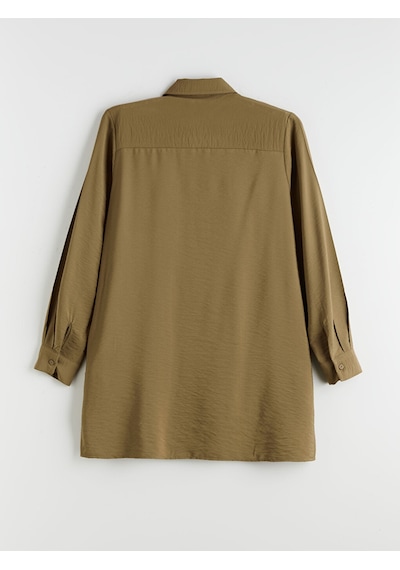 Lcwaıkıkı Classic Yeşil Beli Bağlamalı Kadın Gömlek Tunik