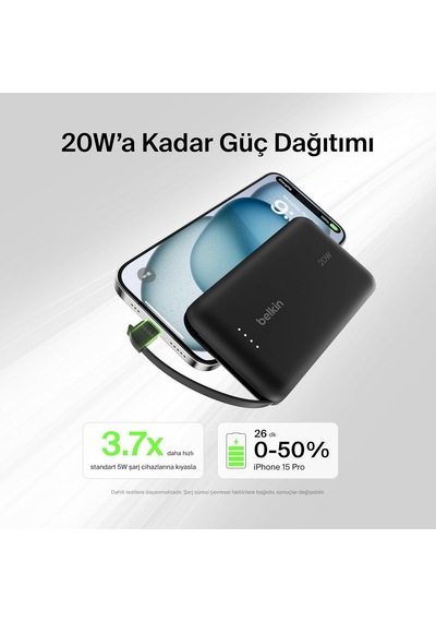 Boostcharge Power Bank, Entegre Kablolu Taşınabilir Şarj Cihazı 10k Pd 20w - Usb-c Güç Dağıtımı, İphone Power Bank İphone 17 Serisi, İpad Pro, Galaxy S25 Ve Daha Fazlası İçin Hızlı Şarj Boostcharge Power Bank, Entegre Kablolu Taşınabilir Şarj Cihazı 10k Pd 20w - Usb-c Güç Dağıtımı, İphone Power Bank İphone 17 Serisi, İpad Pro, Galaxy S25 Ve Daha Fazlası İçin Hızlı Şarj