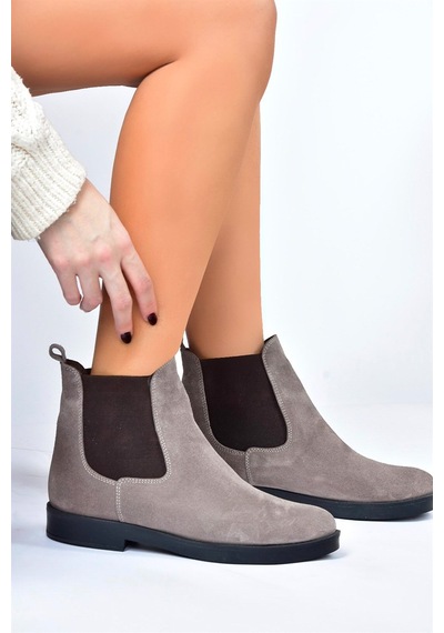 Fox Shoes Vizon Süet Kadın Bot L6671968602 Vizon Süet