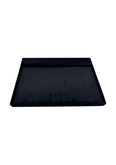 Yeni Model Tay Tüyü Siyah Renk 24x34 Cm Yanları Sosisli Servis Sunum Tablası Siyah