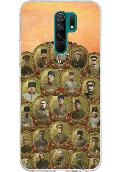 Redmi 9 Uyumlu Atatürk Ve Kurtuluş Savaşı Komutanları Baskılı Silikon Kılıf Renkli