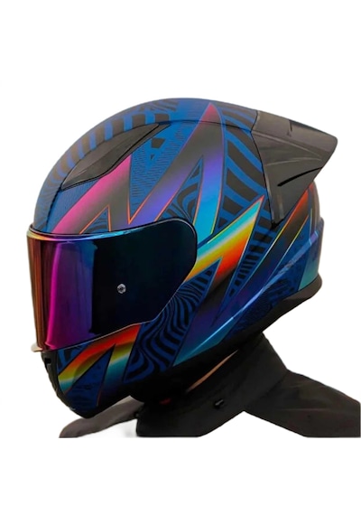 Ls2 Rapid 2 Optik Full Face Gökkuşağı Vizörlü Motosiklet Kaskı Mavi - Mor