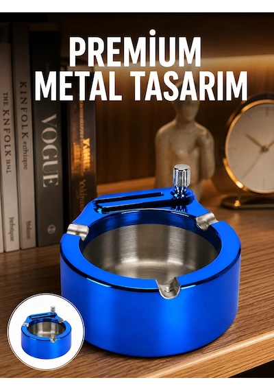 Hepsi Dekoratif Çakmaklı Küllük Kolay Temizlenebilir Metal Yeni Nesil Najmaddin
