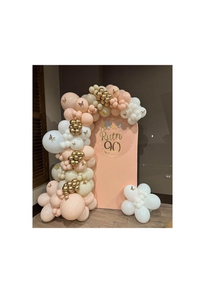 Deniz Kumu Makaron Pembe Ve Beyaz Balon Zinciri 100 Adet Mix
