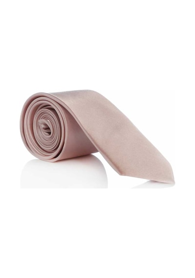 Gaffy Pudra Pembe Slim Fit İnce Düz Renk Mendilli Saten Kravat - SS-3 (541368750) Pembe