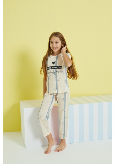 Siyah İnci Örme Pijama Takım 24107097 Çok Renkli