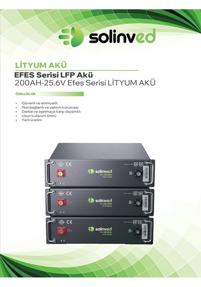 Solinved 25.6v 200ah Efes Seri Lityum Akü