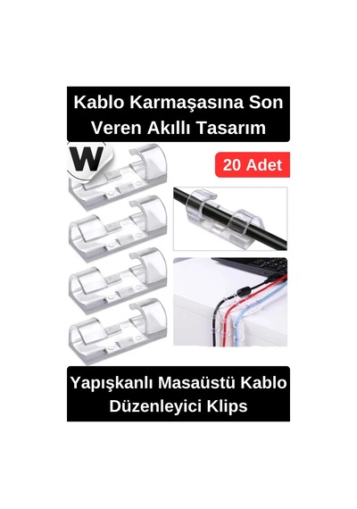Klips Yapışkan Kablo Düzenleyici Masaüstü Organizatör Güçlü Tutuş Sabitleyici Aparat Şarj Kulaklık