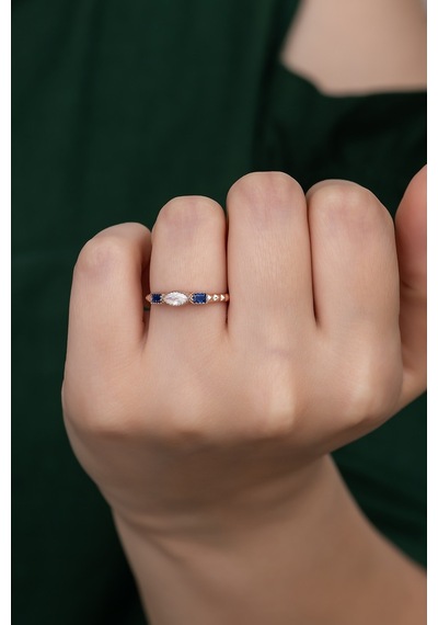 Gümüş Prenses Yüzük Rose Gold Kaplama 925 Ayar Gümüş Rose Gold (511779916)