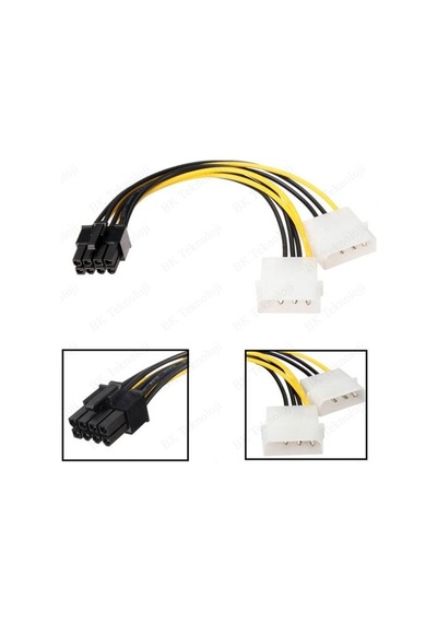 8 Pin Pcıe To 2X4 Pin Molex Ekran Kartı Power Kablosu