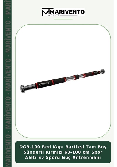 Dgb-100 Red Kapı Barfiksi Tam Boy Süngerli Kırmızı 60-100 Cm Spor Aleti Ev Sporu Güç Antrenmanı