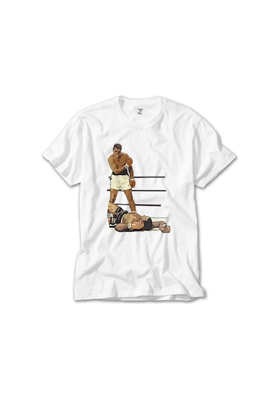 Muhammed Ali Winning Fighter Beyaz Tişört Beyaz