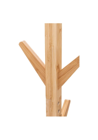 Digithome Bambu Portmanto Askılık 8'li Modern Vestiyer Ayaklı Askılık Ahşap Elbise Askısı Db-0026 Kahverengi