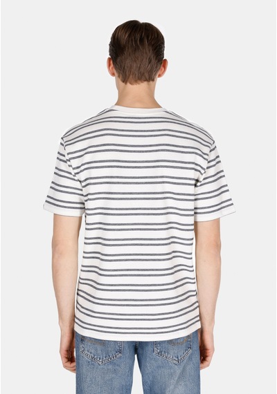 Colin's Colins Comfort Fit Yuvarlak Yaka Çizgili Erkek Beyaz Kısa Kol Tişört Cl1073624 Q1.v1 Wht Beyaz