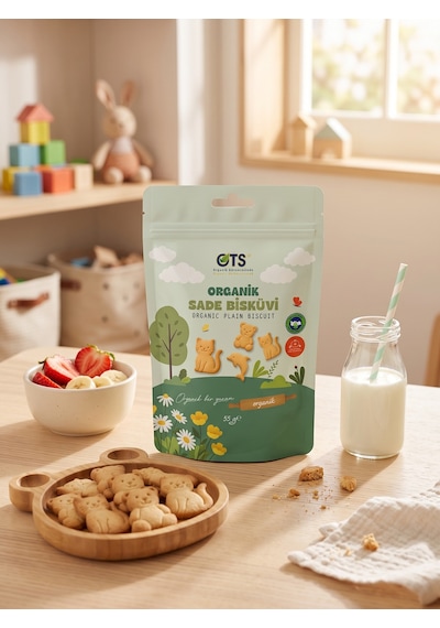 Ots Organik Sade Bisküvi 55 Gr Organik Sertifikalı, Pestisit Analizli 55 G