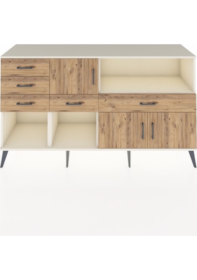 Kronos Konsol 2 Raflı 5 Çekmeceli 3 Kapaklı 176x59x99 Aytaşı-çam Aytaşı-çam