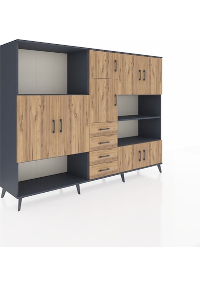 Hyperion Dolap 9 Raflı 4 Çekmeceli 8 Kapaklı 220x44x163 Antrasit-çam Atlas Çam - Antrasit Hyperion Dolap 9 Raflı 4 Çekmeceli 8 Kapaklı 220x44x163 Antrasit-çam Atlas Çam - Antrasit