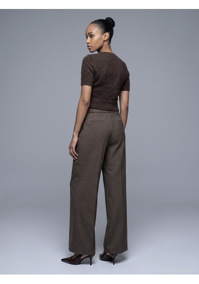 Dilvin 72794 Kemerli Geniş Paça Pantolon-kahve