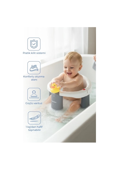 Babyjem - Önden Açılır Banyo & Mama Oturağı Beyaz