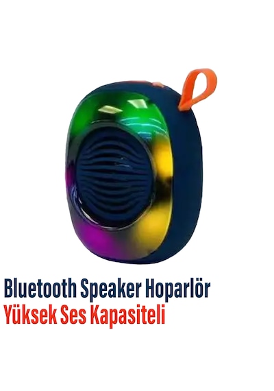 Kablosuz Bluetooth Hoparlör 5w Rgb Işıklı Speaker Lacivert