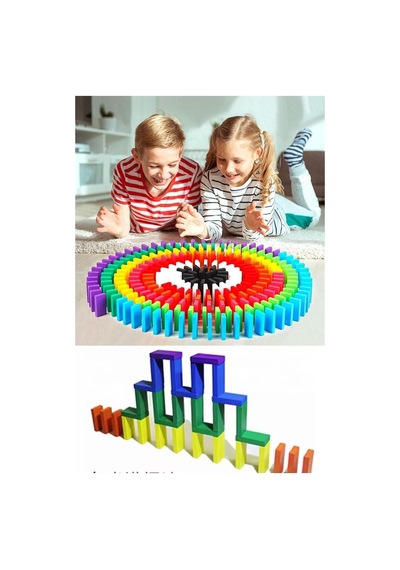 Domino Oyunu Eğitici 100 Parça 1 Paket 100 Lü Ahşap Renkli Domino Taşı Akıl Zeka Mantık Ve Strateji Oyunu Okul Öncesi