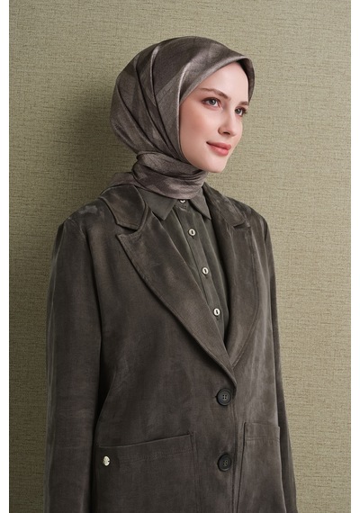 Armine Sura İpek Eşarp 2026-2027 - Sonbahar Kış-asm9618 Vizon
