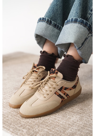 Daxtors Garantili Carina Günlük Ortopedik Kadın Sneaker Spor Ayakkabı Leopar
