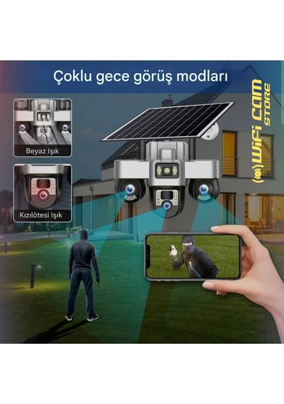 3 Motorlu V380 4g Solar Kamera