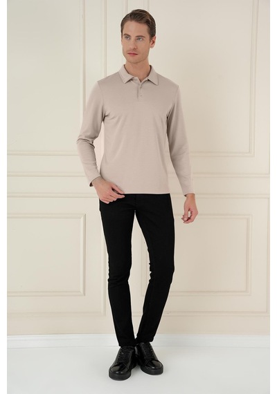 Efor Ts 893 Slim Fit Bej Spor T-shirt Bej
