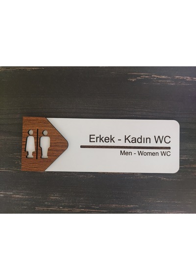 Erkek - Kadın Wc Ofis Oda Kapı İsimliği Yönlendirme Tabelası Levhası Kişiselleştirilebilir