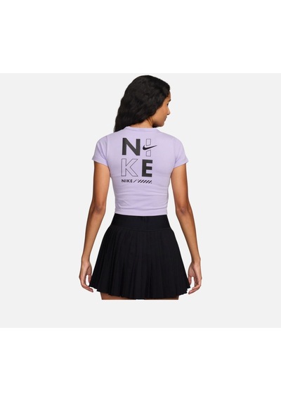 Sportswear Gel Cropped Short-sleeve Kadın Tişört Mor