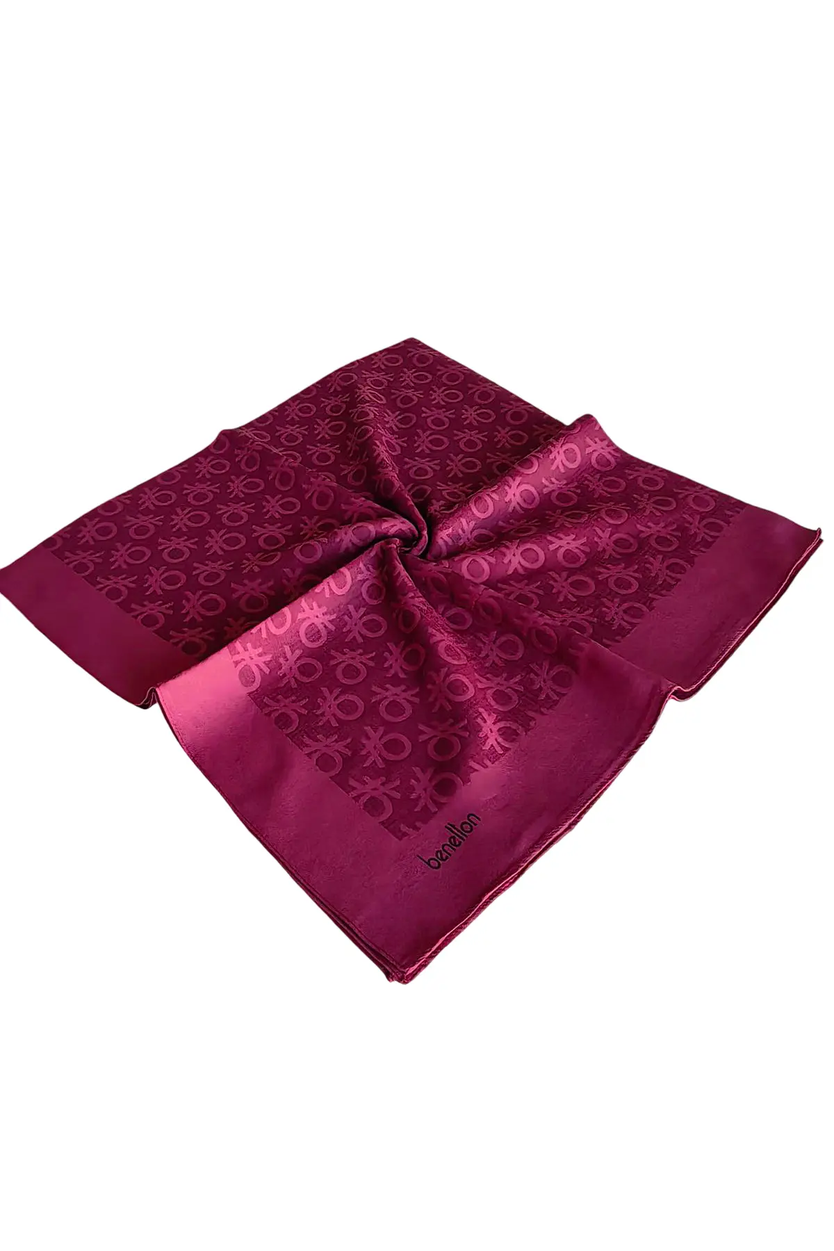 United Colors Of Benetton Benetton Elegante Monogram Eşarp 1024 Koyu Bordo