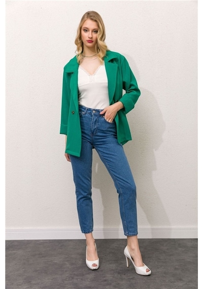 Viking S Line Ara Mavi Mom Jean Comfort Likralı Esnek Kot Model Orta Mavi