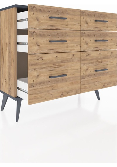 Arges Şifonyer 6 Çekmeceli 88x30x80 Çam-antrasit/çam Antrasit/çam Arges Şifonyer 6 Çekmeceli 88x30x80 Çam-antrasit/çam Antrasit/çam