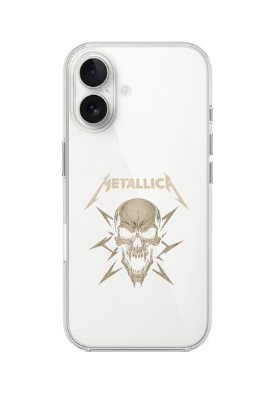 Apple Uyumlu iPhone 16 Şeffaf Kılıf Metallica Tasarımlı