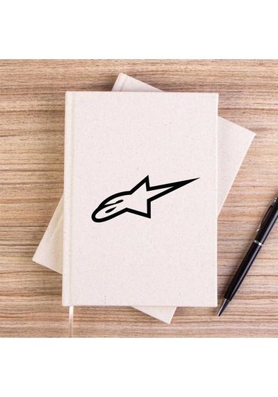 Alpinestars Logo Black Krem Çizgisiz Kanvas Defter