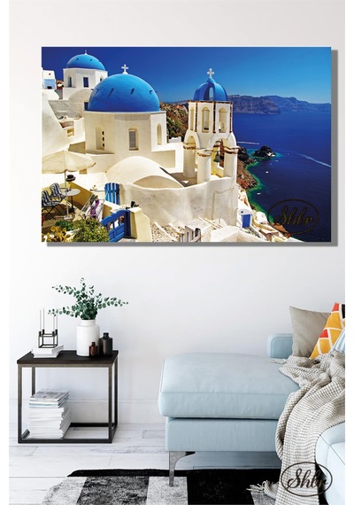 Tekli, Yatay, Kanvas, Dekoratif, Duvar, Tablosu , Yunan Adaları, Santorini, Yunanistan,