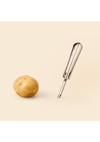 Metal Saplı Tırtıklı Oyacak Soyacak - Gri - 18 Cm Çok Renkli
