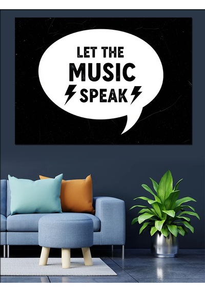 Let The Music Speak Dekoratif Kanvas - Mdf Ahşap Tablo