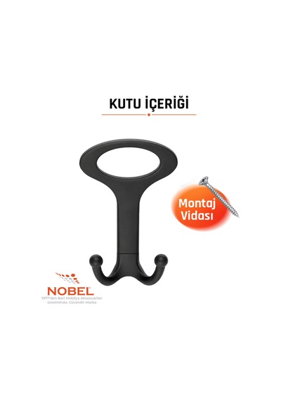 Melon Açik Portmanto Askısı, Metal Vestiyer Askısı, 41 Gr, Dolap Ve Duvar Askılığı, Matsi Yah Vidalı