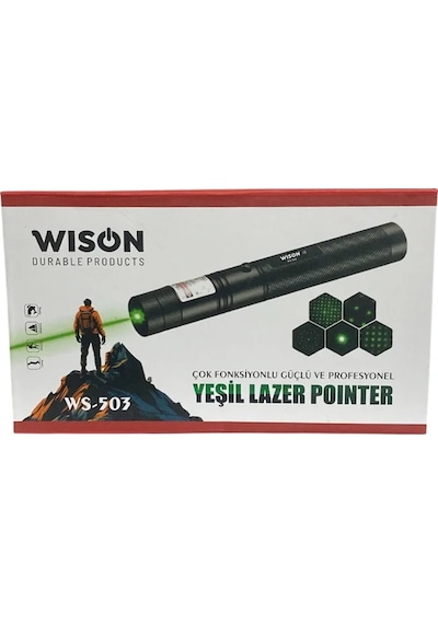 Wison Ws-503 100mw 3.7v 3200 Mah Desen Başlıklı Şarjlı Yeşil Laze Çok Renkli