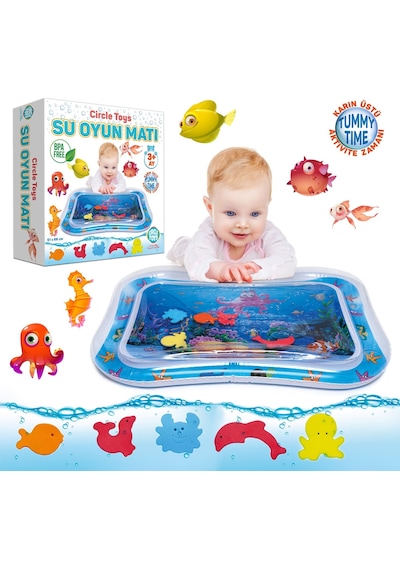 Circle Toys Bebek Su Matı Tummy Time Aktivite Oyuncağı Su Havuzu