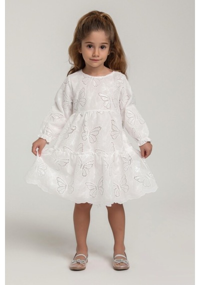 Xo Kids Kız Çocuk Elbise 1-5 Yaş 35945 Beyaz