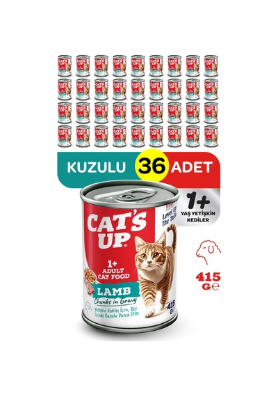 Cats Up Yaş Yetişkin Kedi Maması Kuzu Etli 415gr 36lı