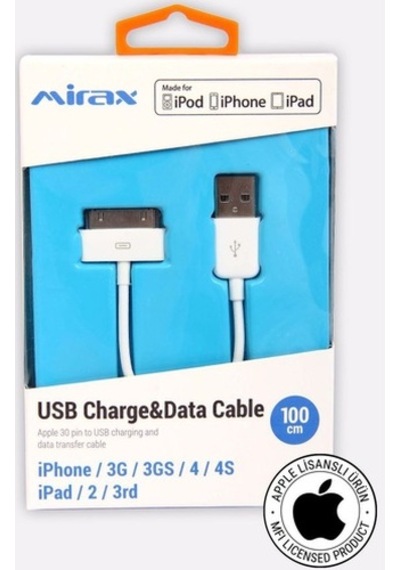 Mirax Sde-4100 Apple iPhone Uyumlu 4/ 4S Şarj Ve Data Transfer Kablosu