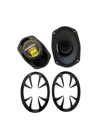 Soundmax Sx-m69xh Çifti 500wat-200w Rms Kapaklı 6x9 Oval Oto Midrange Hoparlör